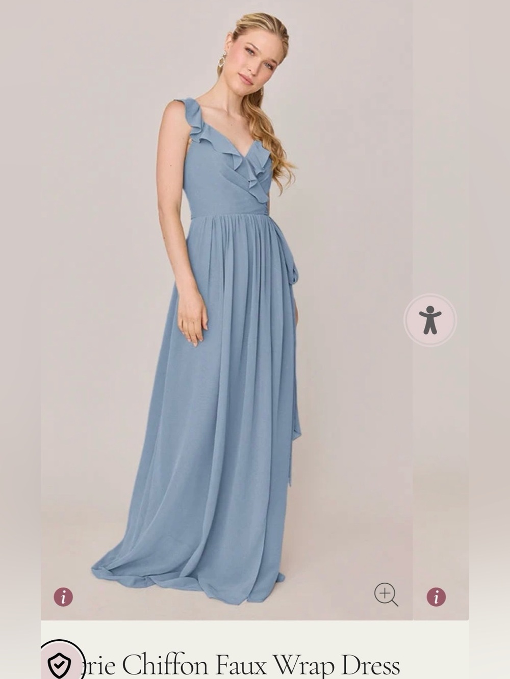 Revelry Valerie Chiffon Faux Wrap Bridesmaid dress